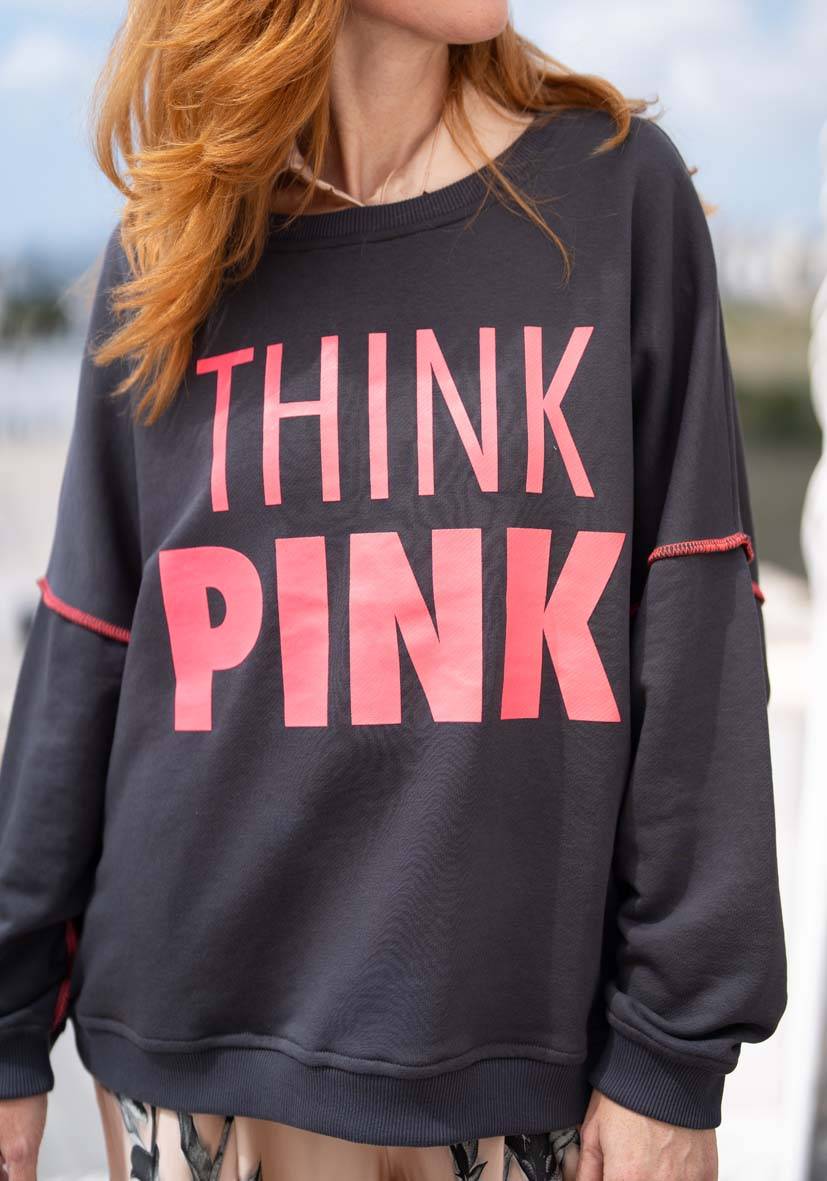 Miss Goodlife Roundneck Think Pink – Anthracite