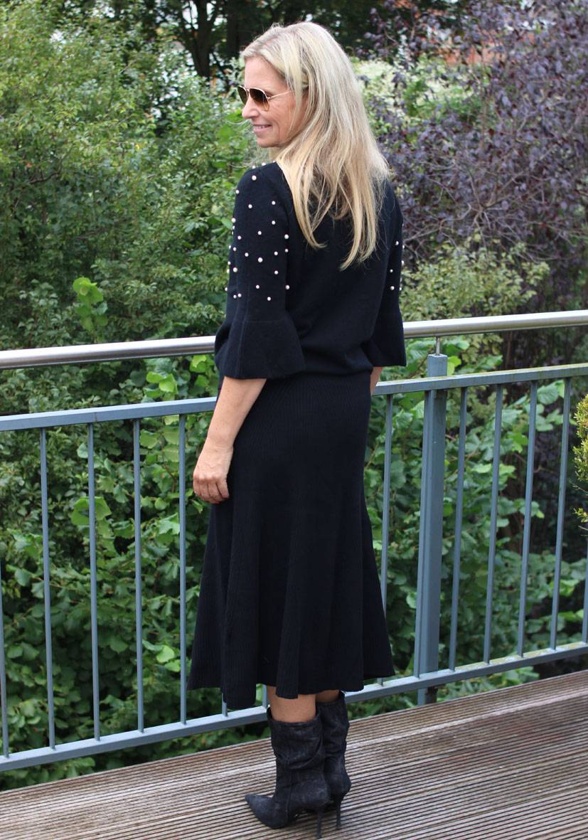 Miss Goodlife Skirt Knitted Long – Black