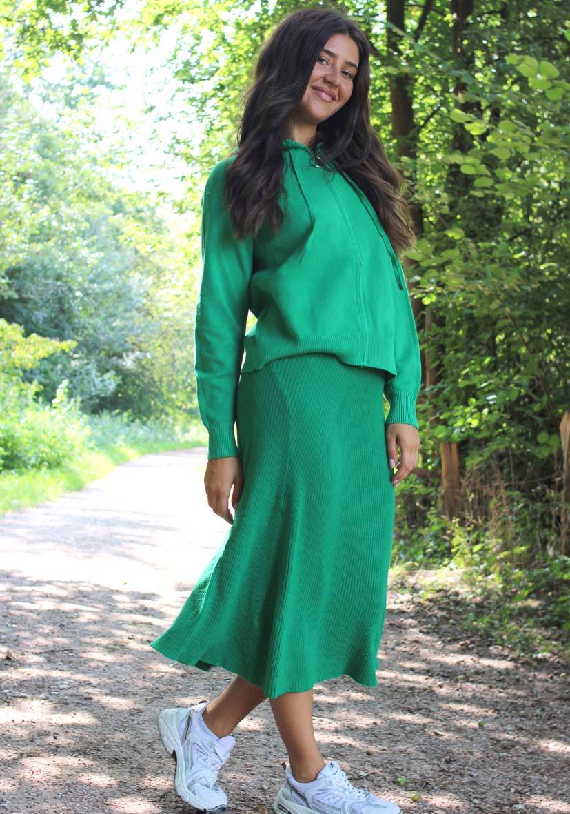 Miss Goodlife Skirt Knitted Long – Green