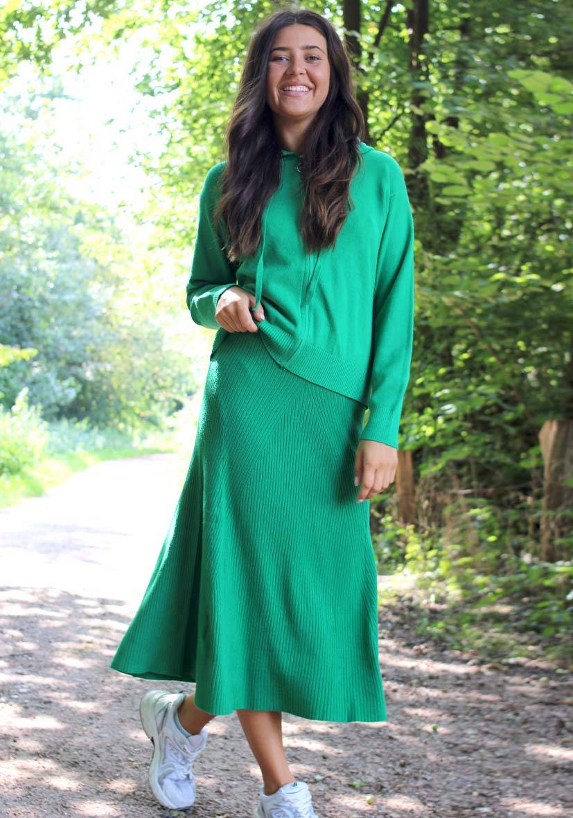 Miss Goodlife Skirt Knitted long – green