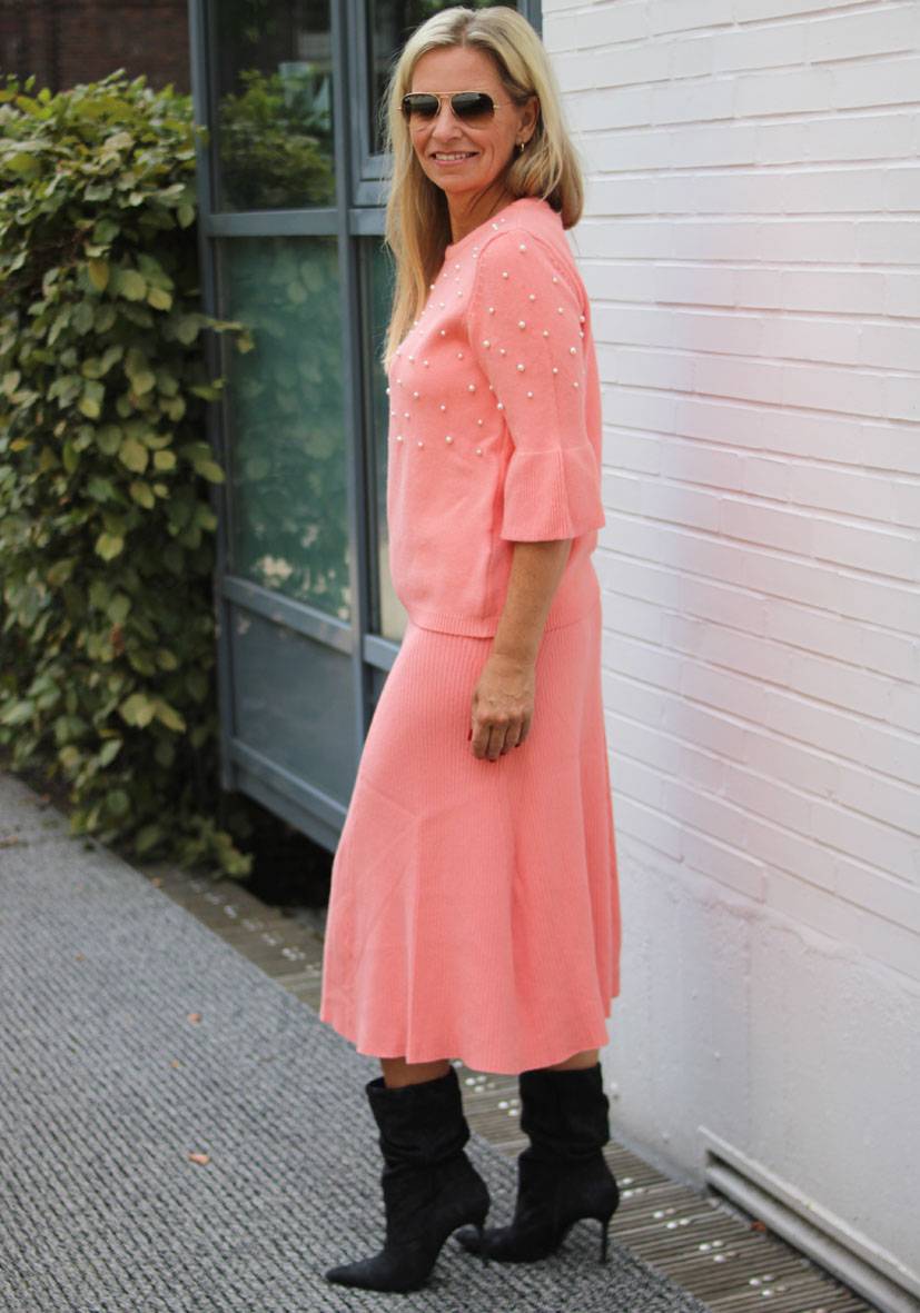 Miss Goodlife Skirt Knitted Long – Peach