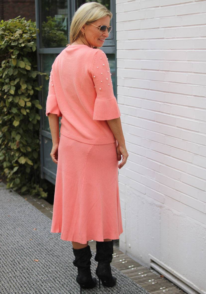 Miss Goodlife Skirt Knitted Long – Peach