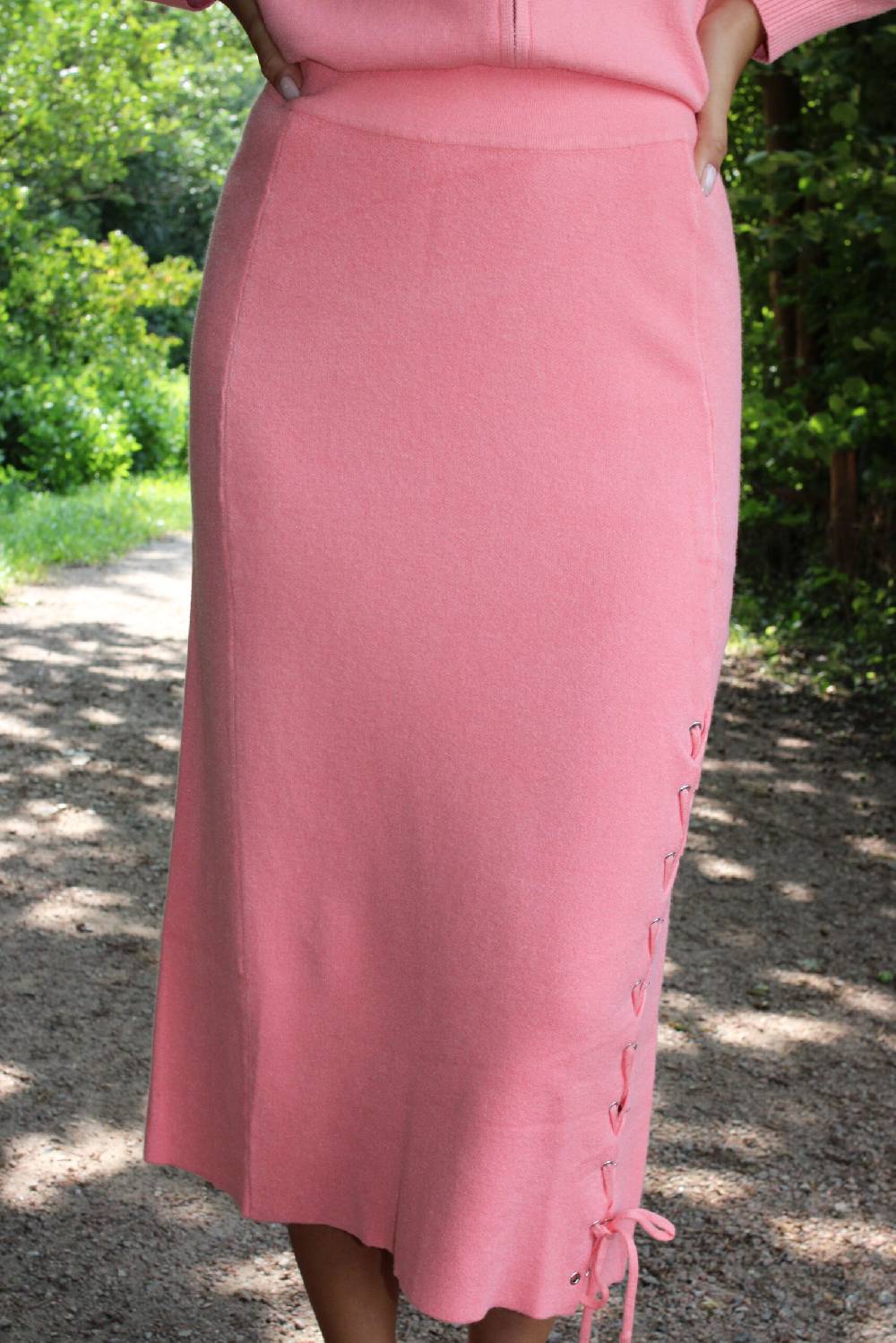 Miss Goodlife Skirt Knitted – Peach