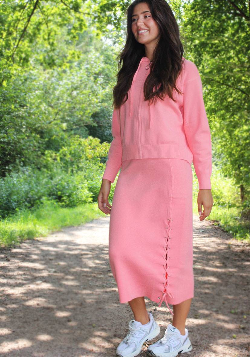 Miss Goodlife Skirt Knitted – Peach