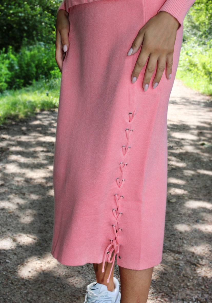 Miss Goodlife Skirt Knitted – Peach