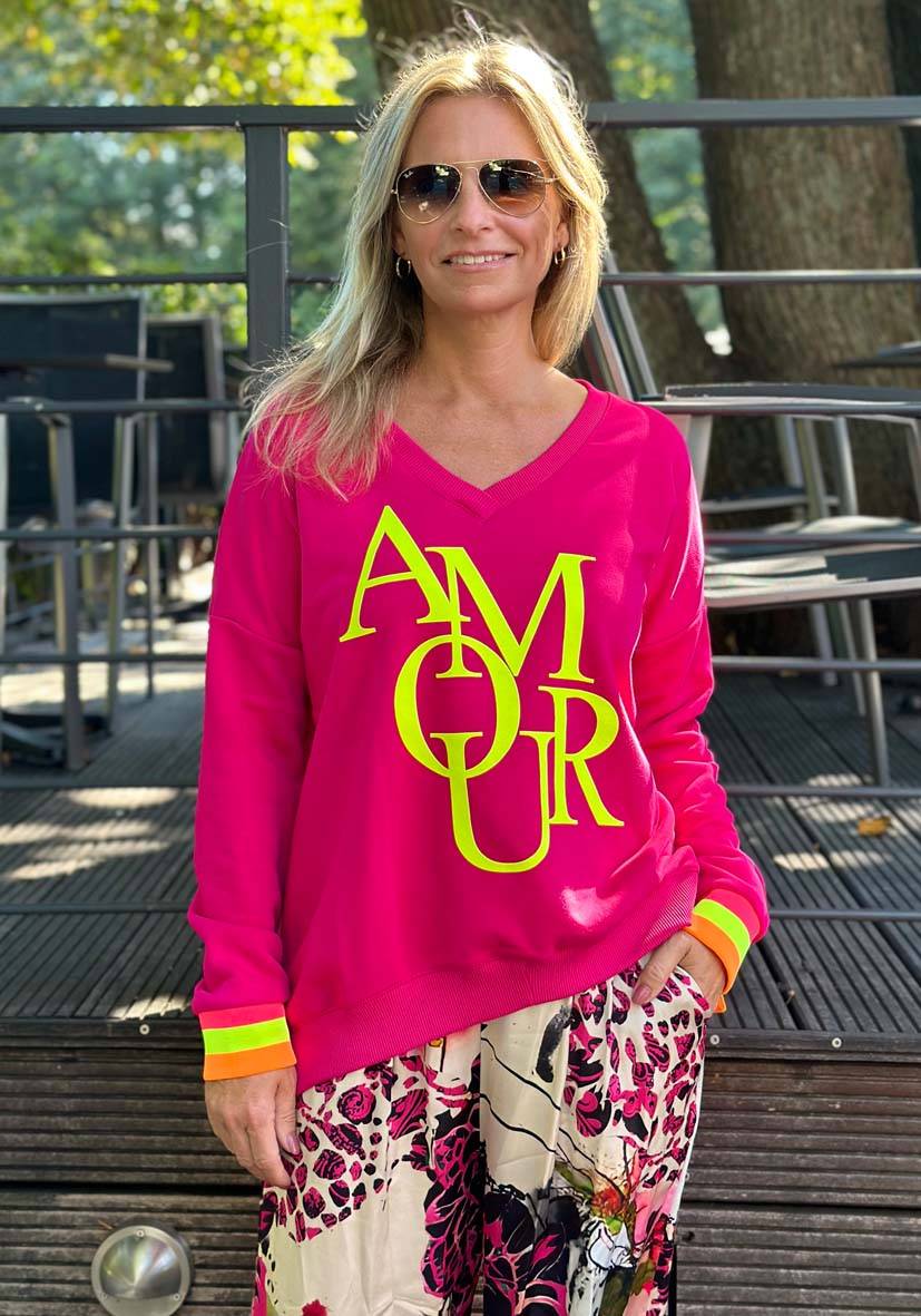 Miss Goodlife V-Neck Amour – magenta/neonyellow