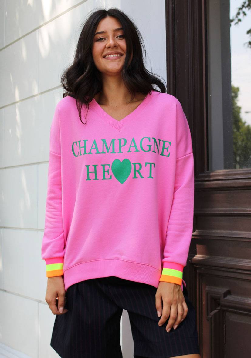 Miss Goodlife V-Neck Champagne Heart – Rose