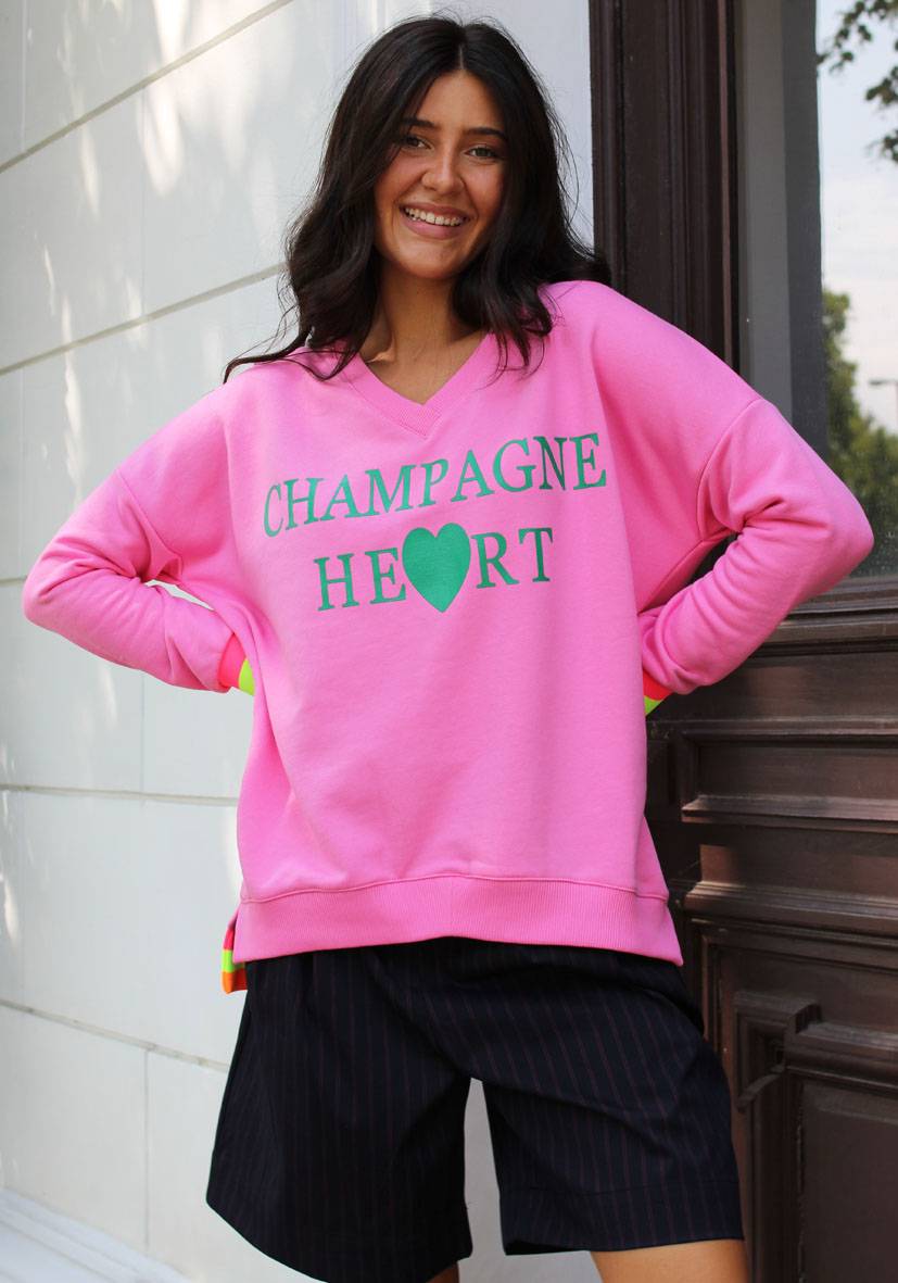 Miss Goodlife V-Neck Champagne Heart – rose