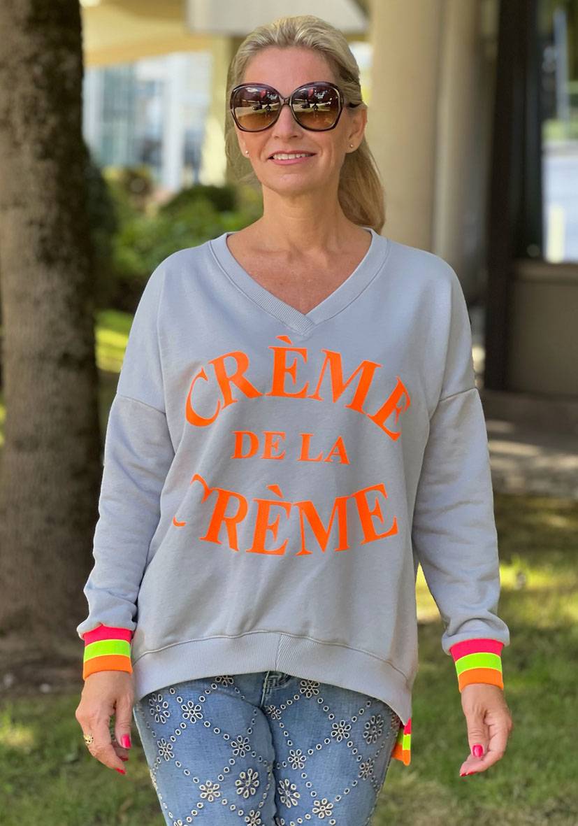 Miss Goodlife V-Neck Crème de la Crème – grey