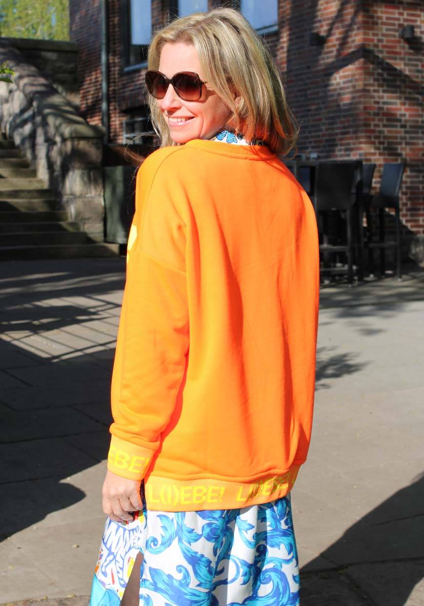 Miss Goodlife V-Neck L(i)ebe Glitter – Neonorange