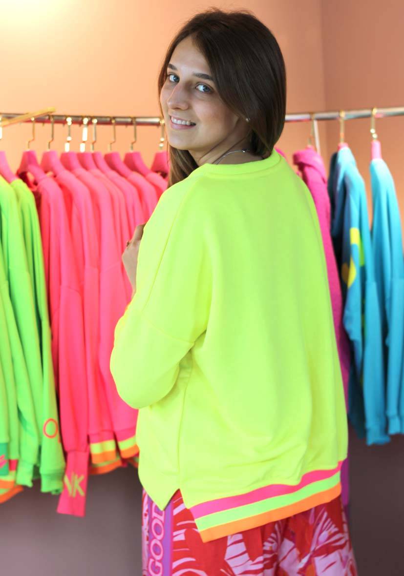 Miss Goodlife V-Neck L(i)ebe Glitter – Neonyellow