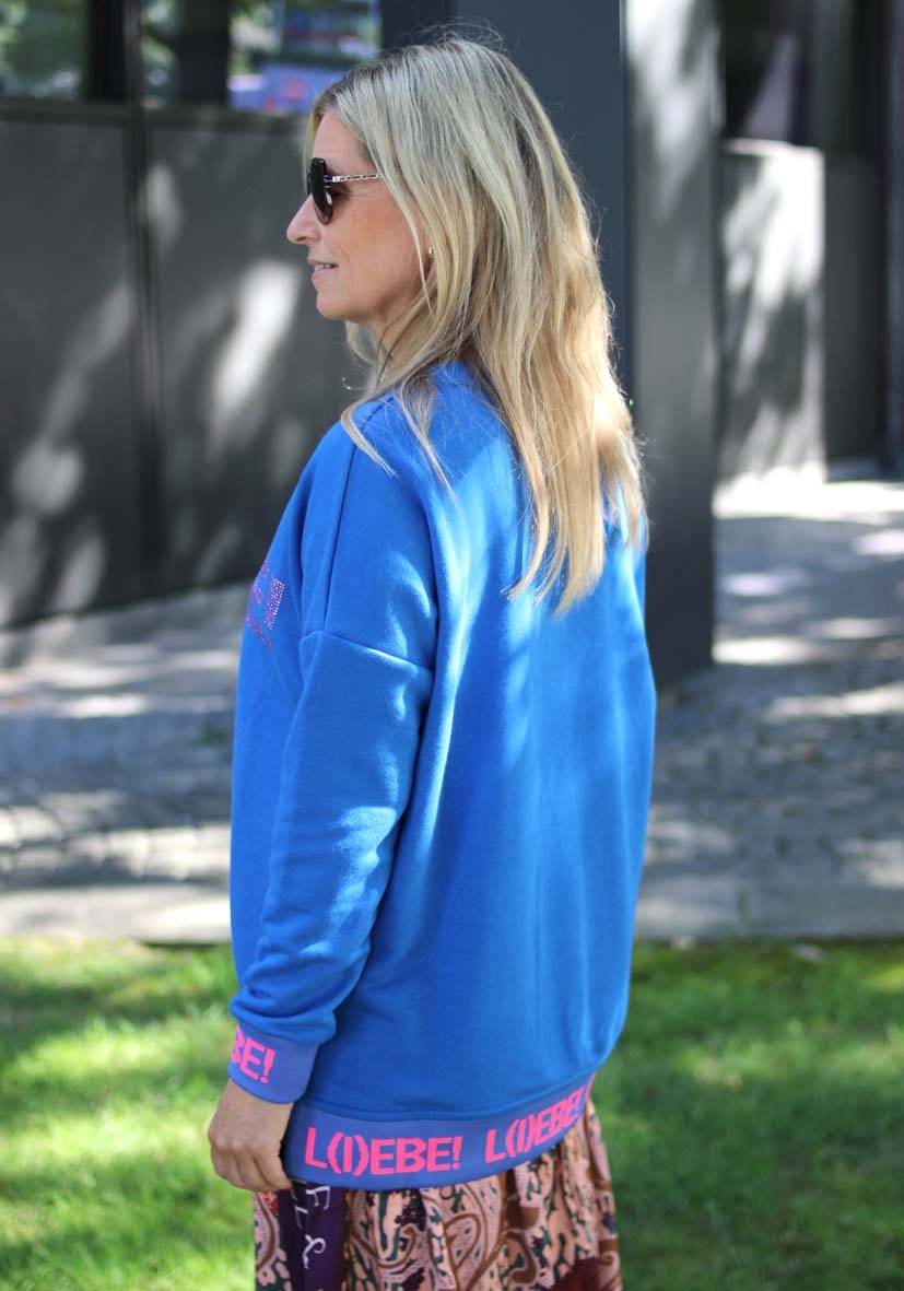 Miss Goodlife V-Neck L(i)ebe Strass – Blue