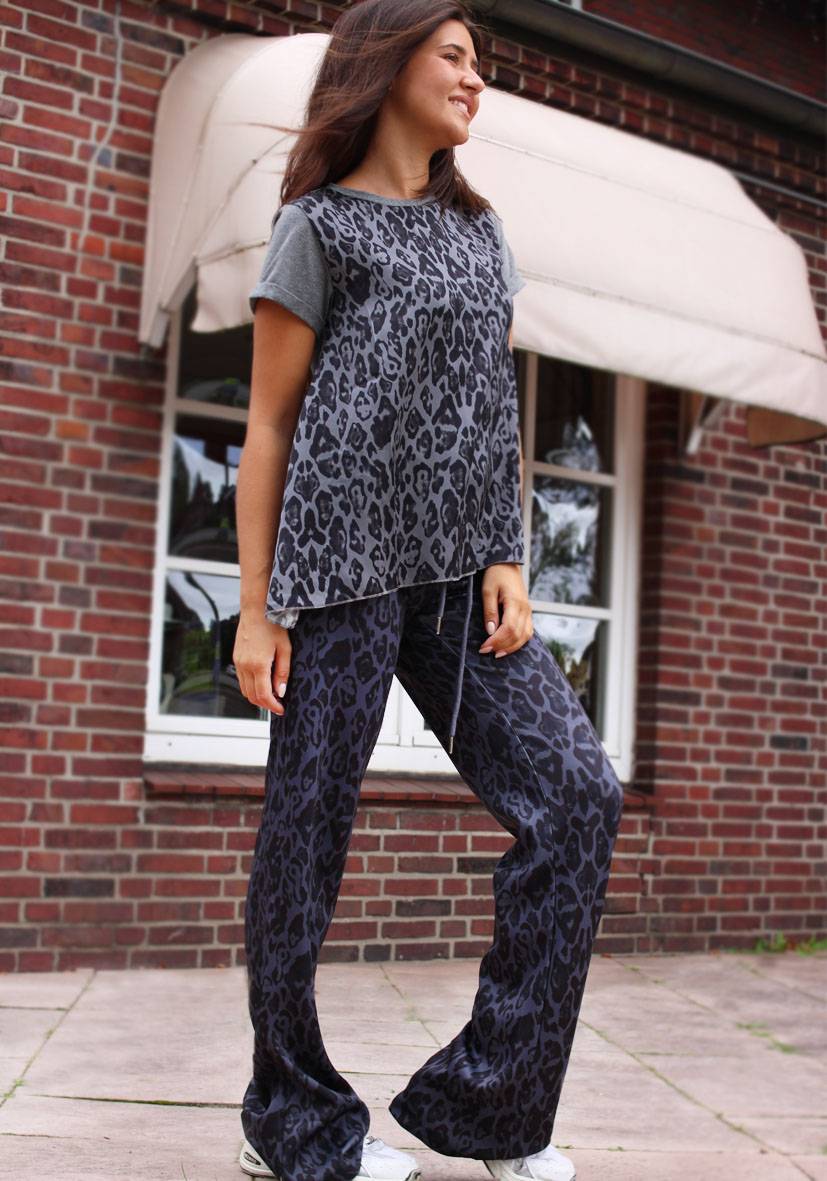 Miss Goodlife Wide Leg Pants Leo – Anthracite