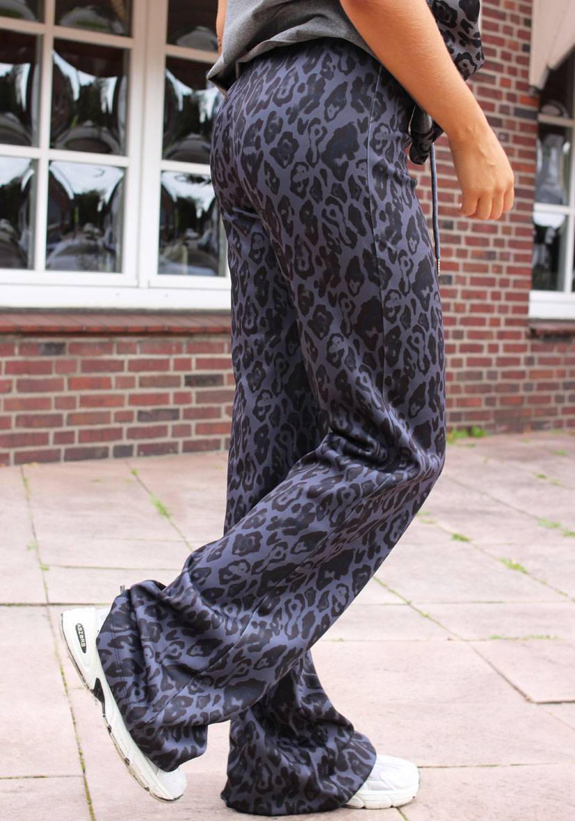 Miss Goodlife Wide Leg Pants Leo – Anthracite