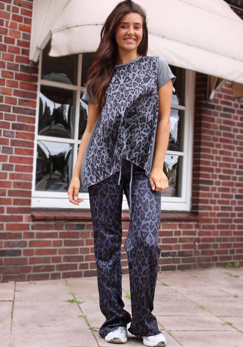 Miss Goodlife Wide Leg Pants Leo – anthracite