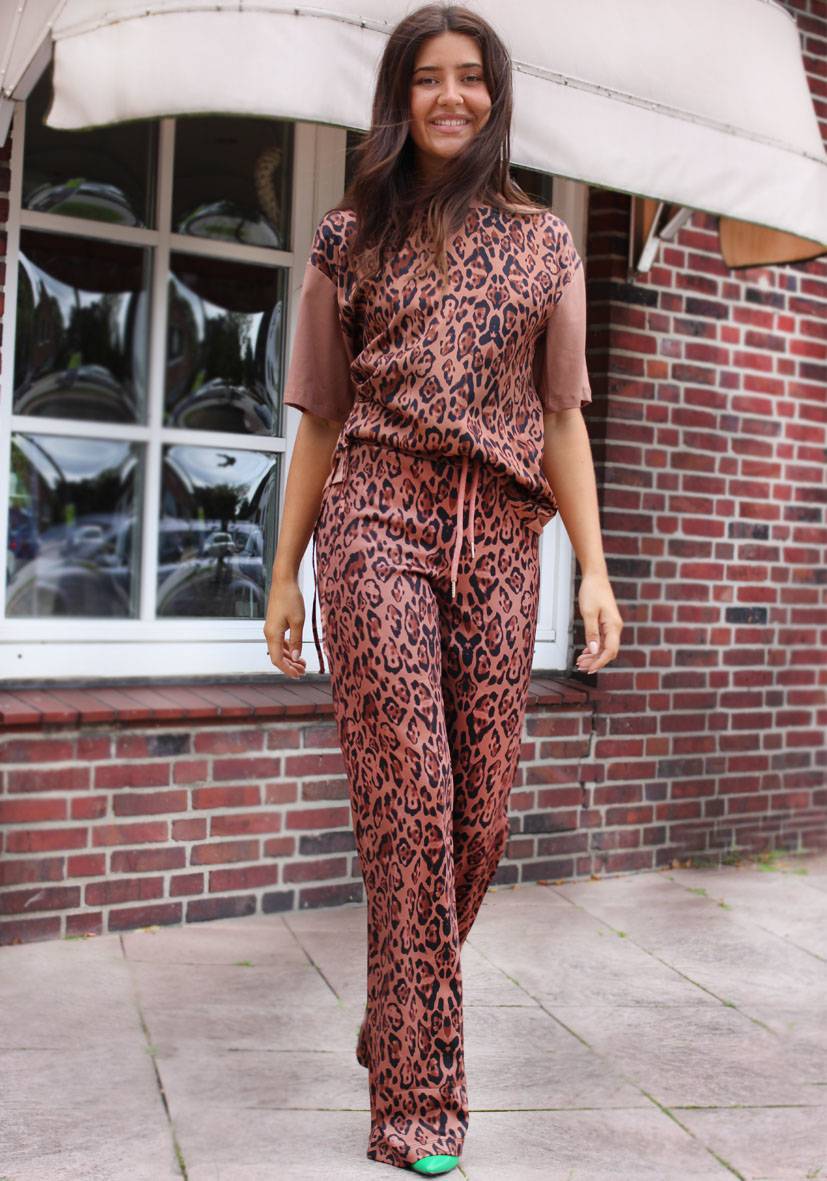 Miss Goodlife Wide Leg Pants Leo – brown