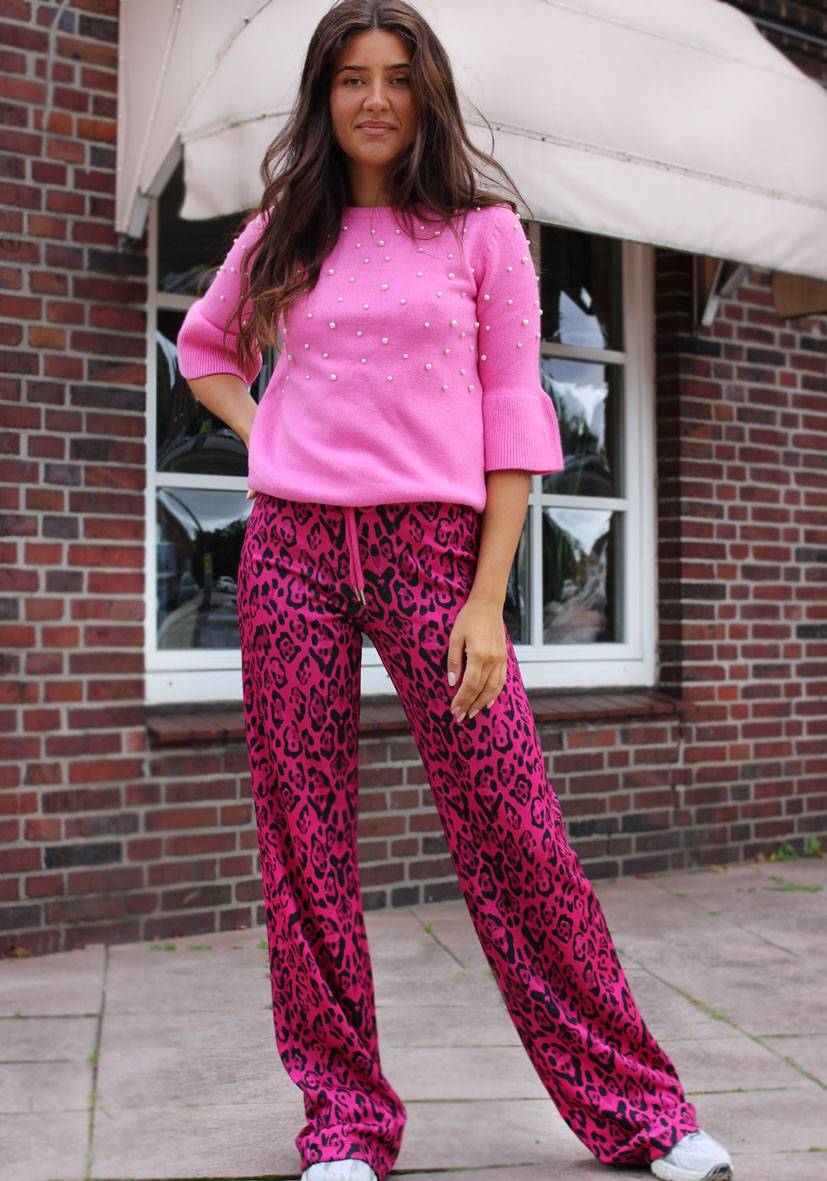 Miss Goodlife Wide Leg Pants Leo – Pink