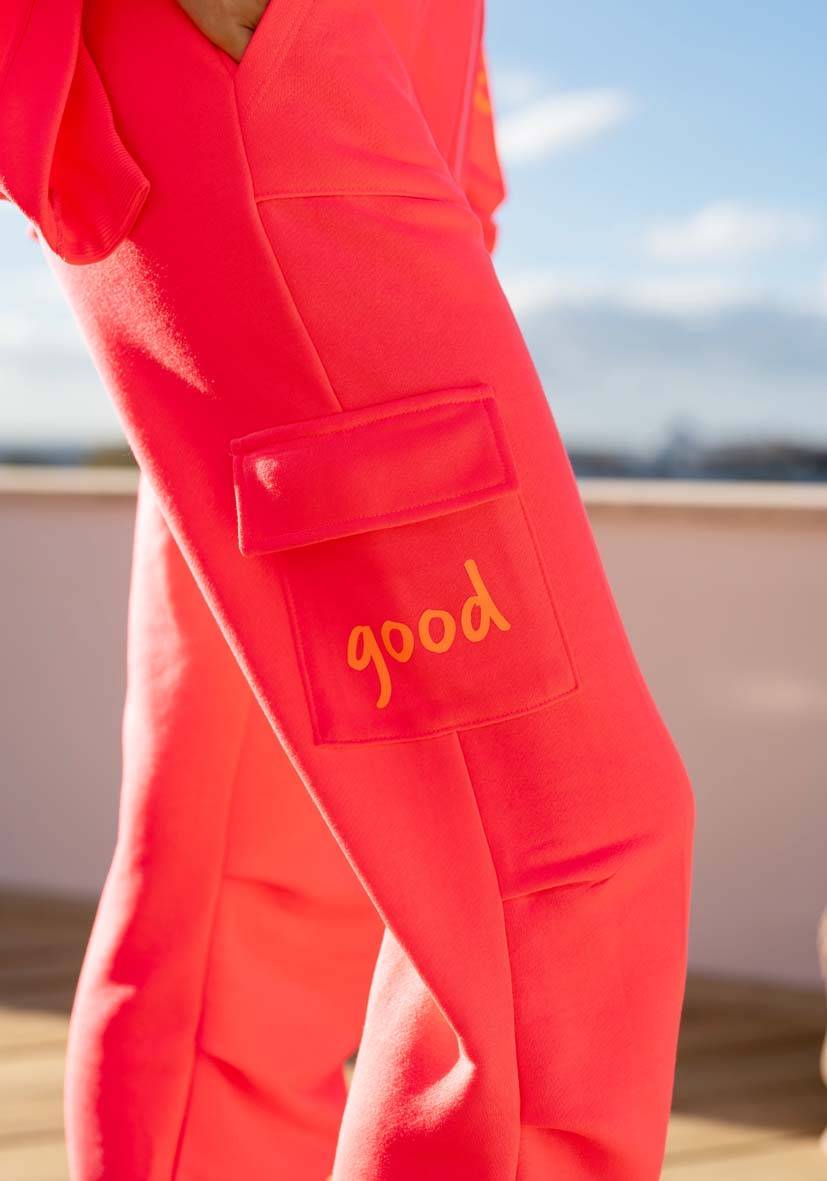 Miss Goodlife Pants Goodlife Heartface – Neonpink/neonorange
