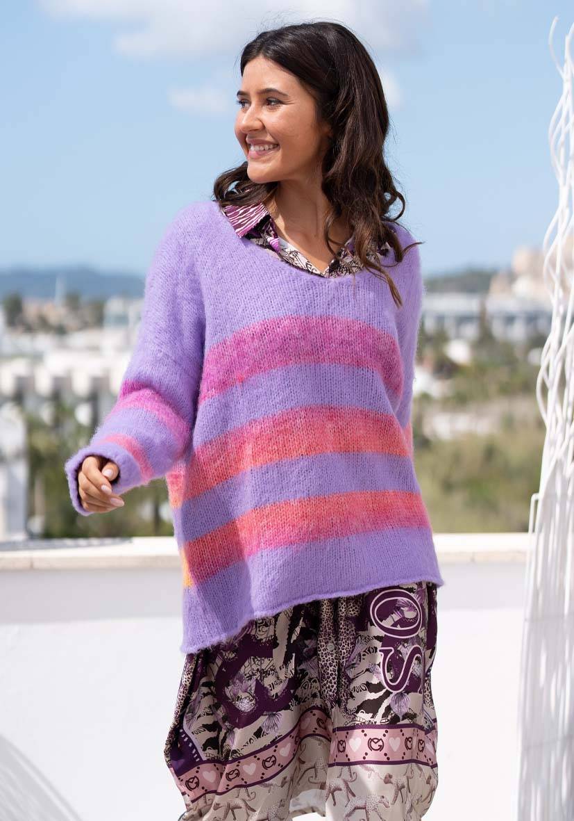 Miss Goodlife Pullover Mit Multicolor Stripes – Velvet