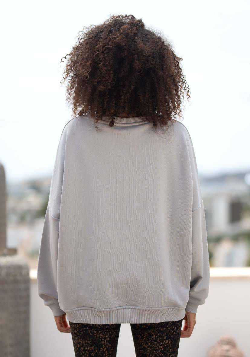 Miss Goodlife Roundneck Be Happy Heartface Strass – Grey