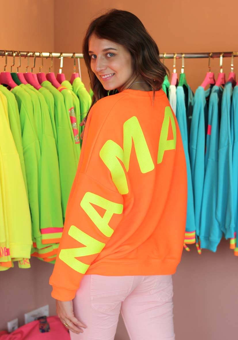 Miss Goodlife Roundneck Double Namasté Glitter – Neonorange