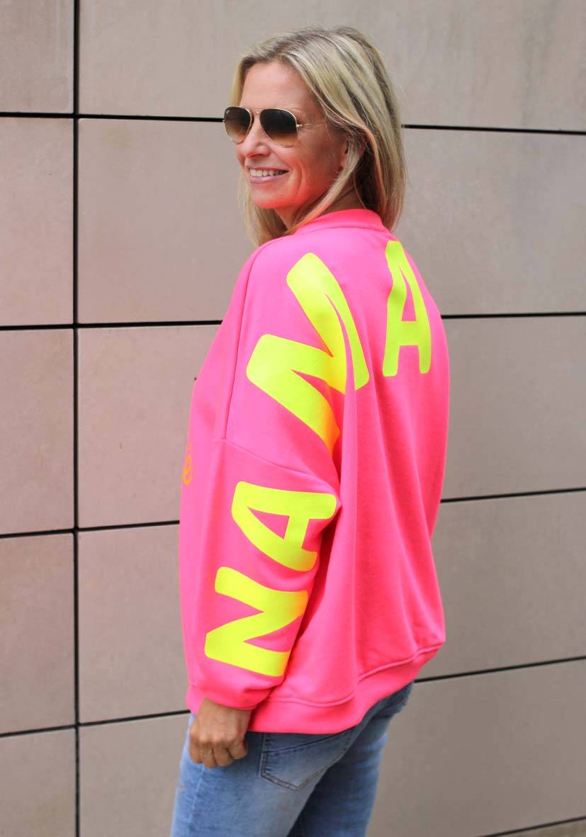 Miss Goodlife Roundneck Double Namasté Glitter – Neonpink