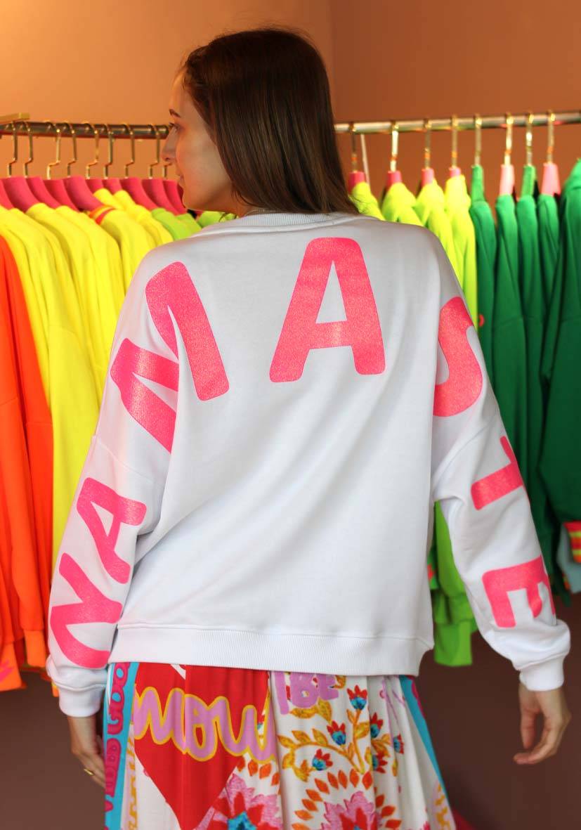 Miss Goodlife Roundneck Double Namasté Glitter – White