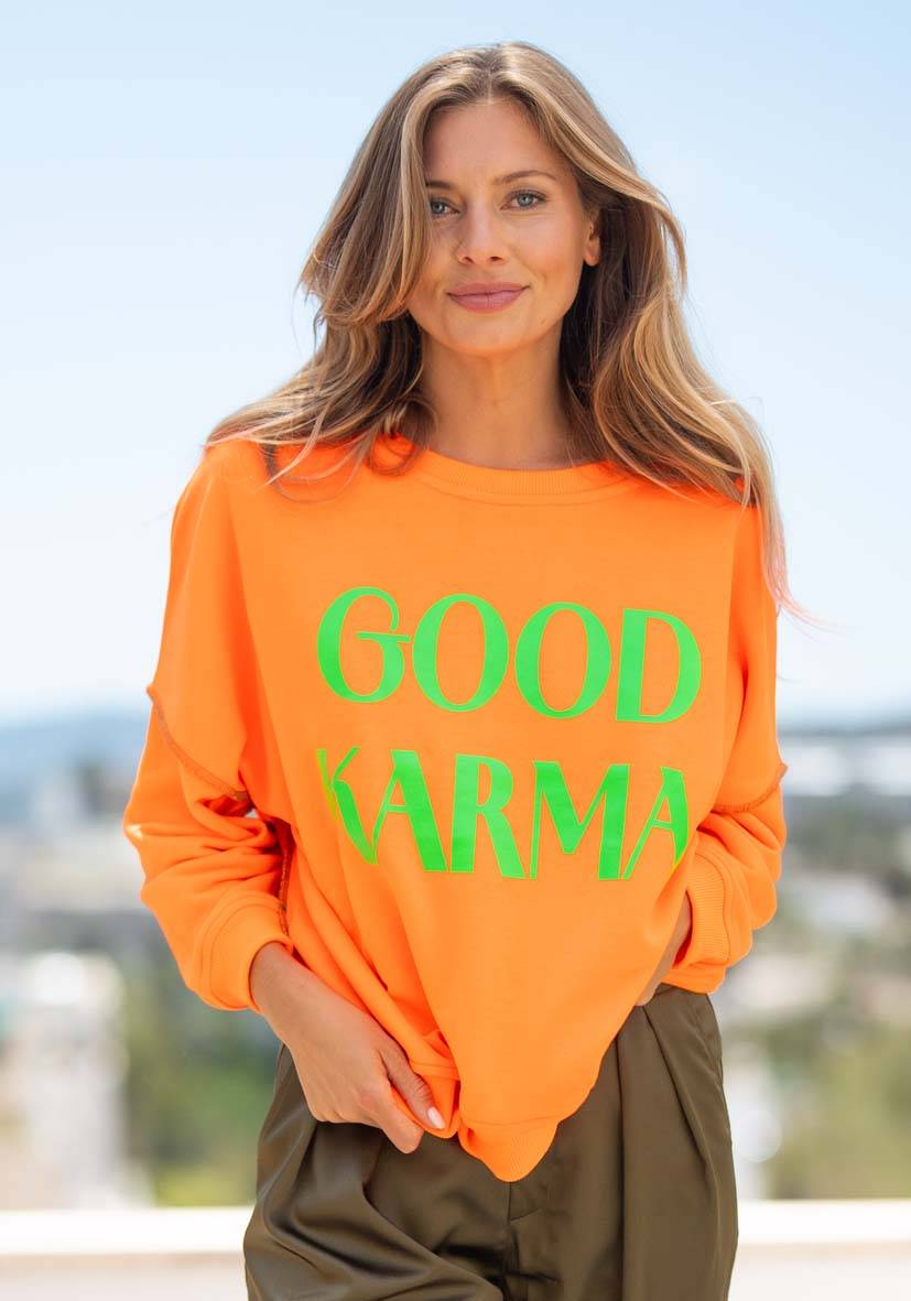 Miss Goodlife Roundneck Good Karma Good Luck – neonorange