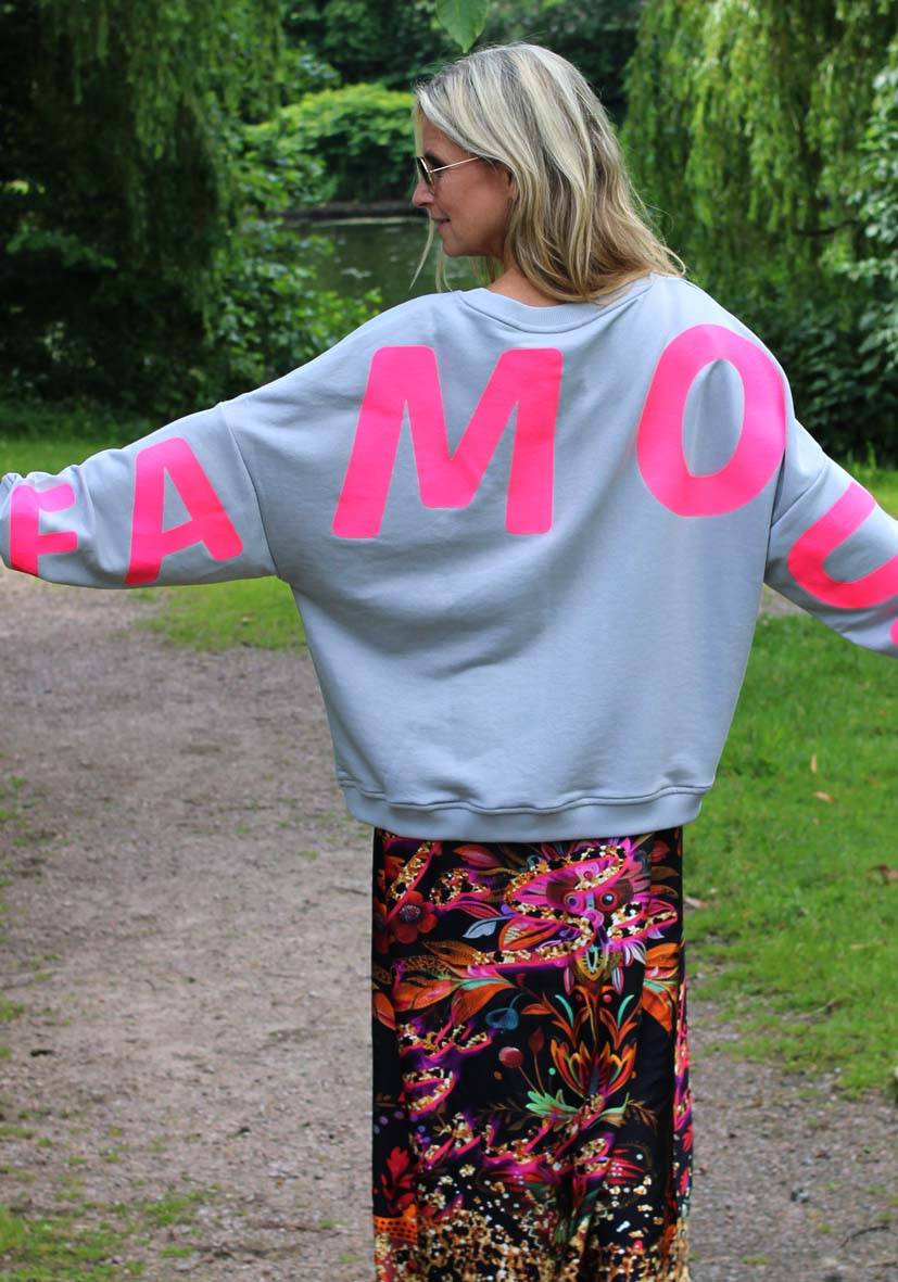 Miss Goodlife Roundneck Heartface Famous Strass – Grey