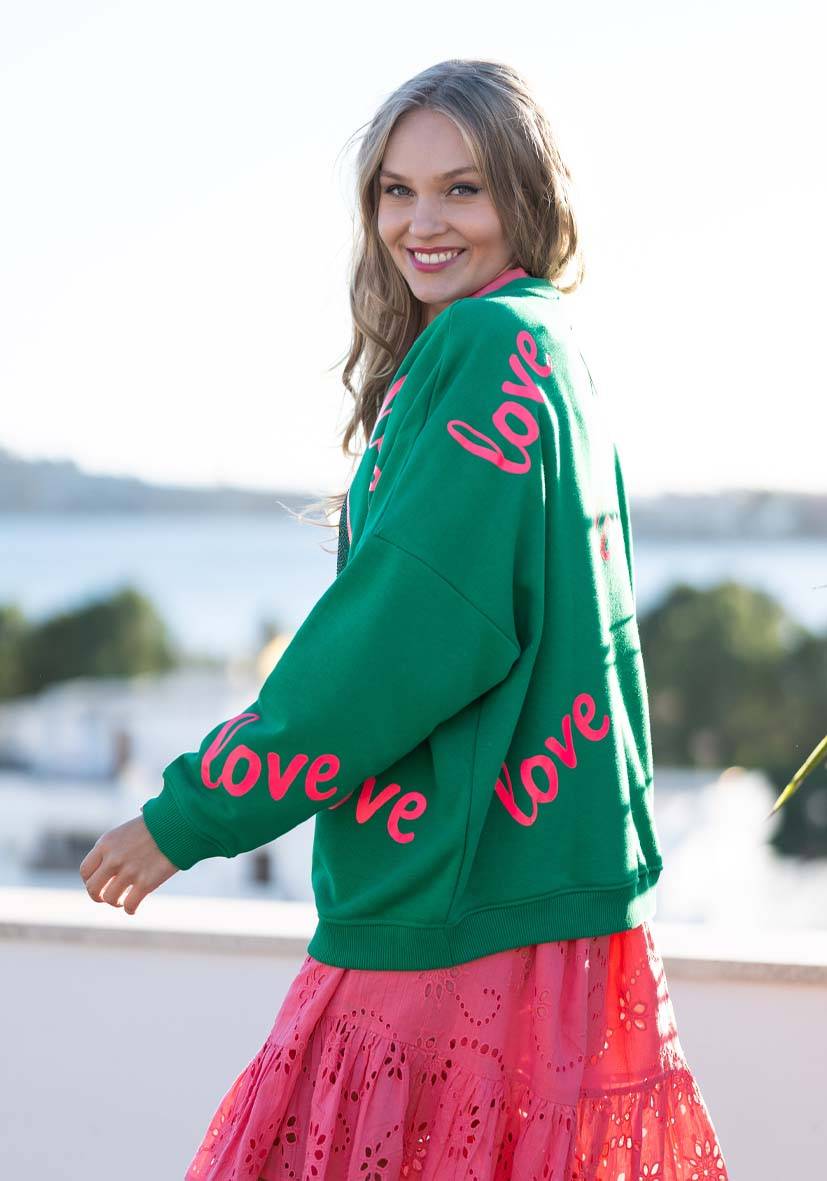 Miss Goodlife Roundneck Love Heartface Strass – Green