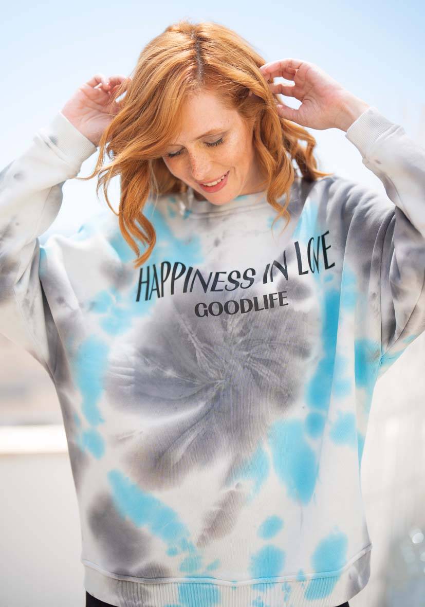 Miss Goodlife Roundneck Roundneck Happiness Love – Batik Blue