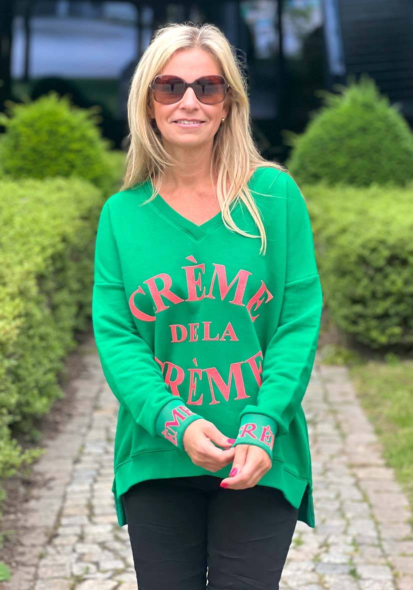 Miss Goodlife V-Neck Cème de la Crème Glitter – green