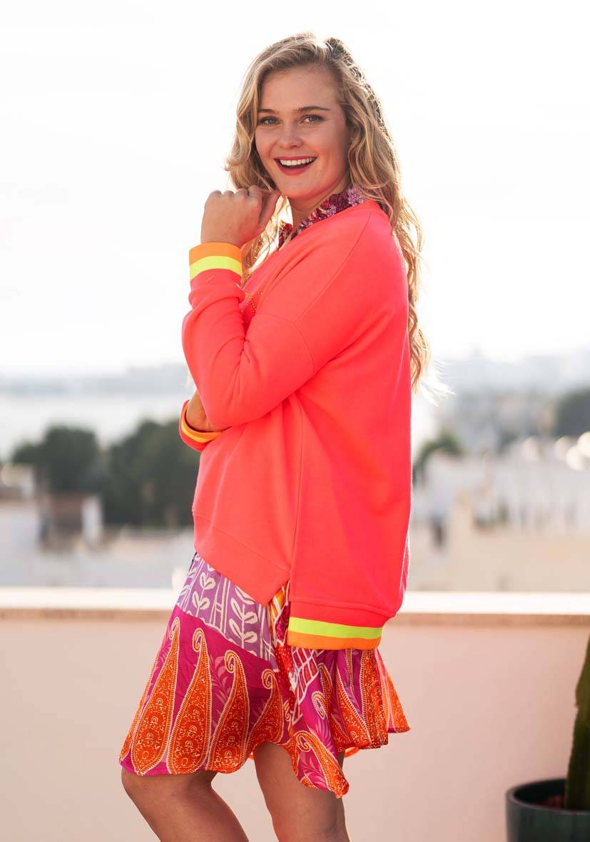 Miss Goodlife V-Neck Champagne Ibiza – Neonpink/neonyellow