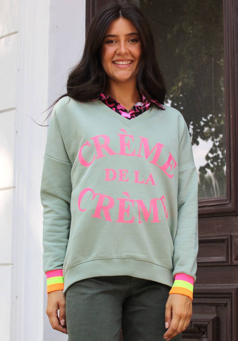 Miss Goodlife V-Neck Crème de la Crème Glitter – almond