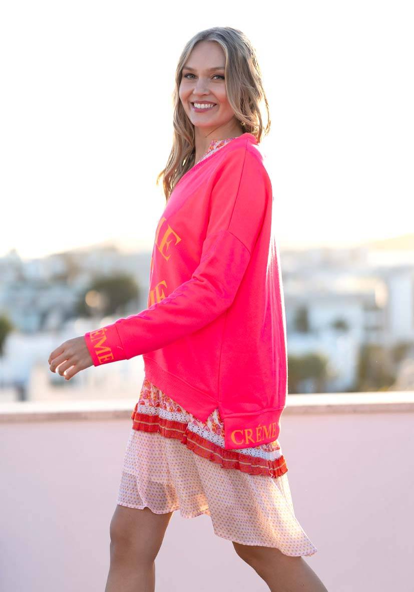 Miss Goodlife V-Neck Crème De La Crème – Neonpink/neonorange