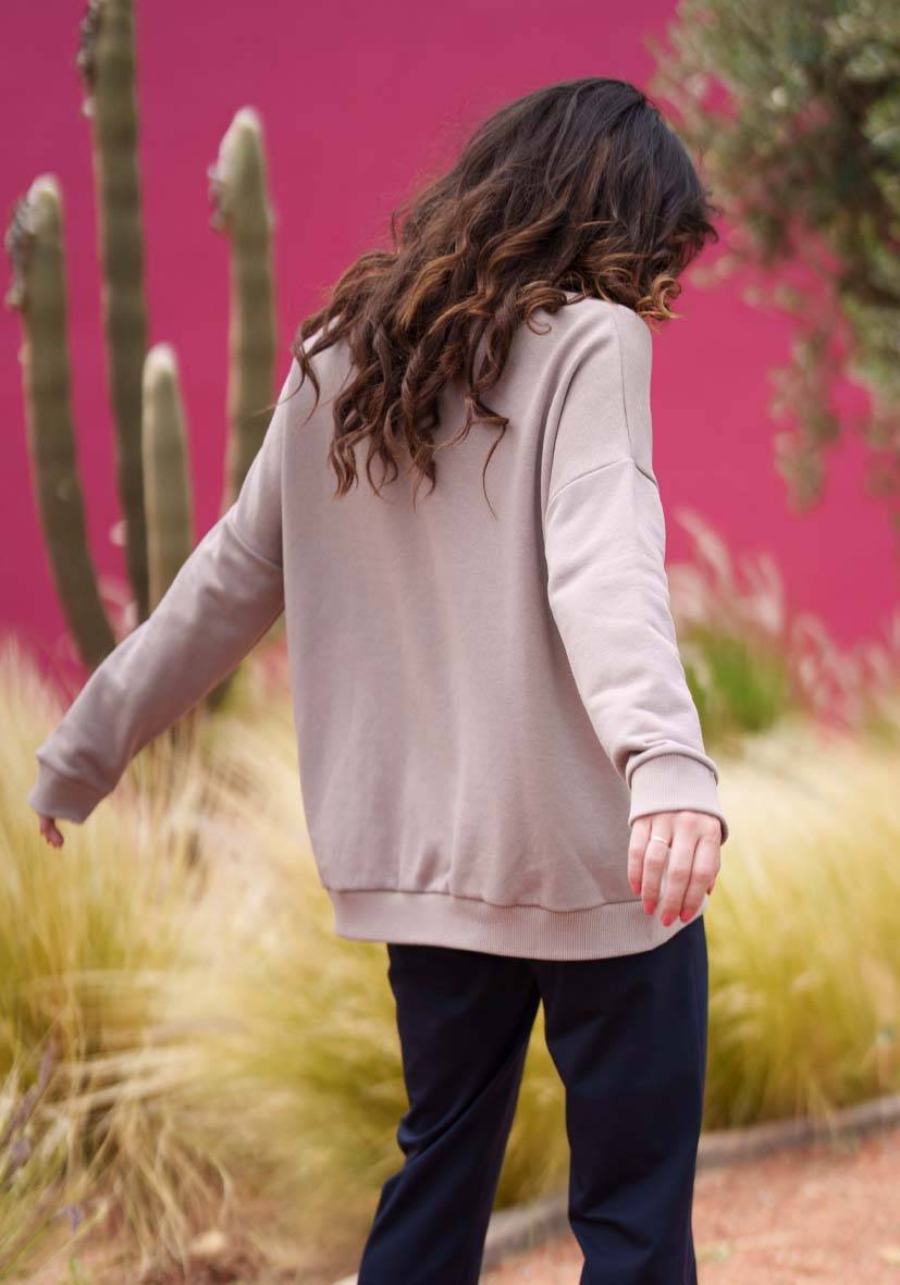 Miss Goodlife V-Neck L(i)ebe Pocket – Sand/neonyellow