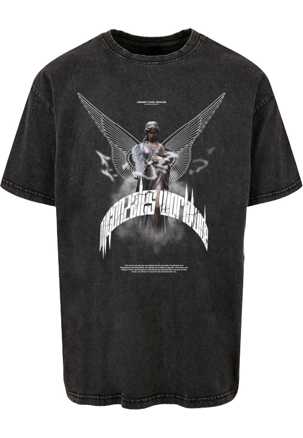 MJ Gonzales HIGHER THAN HEAVEN V.1 Acid Washed Heavy Oversize Tee