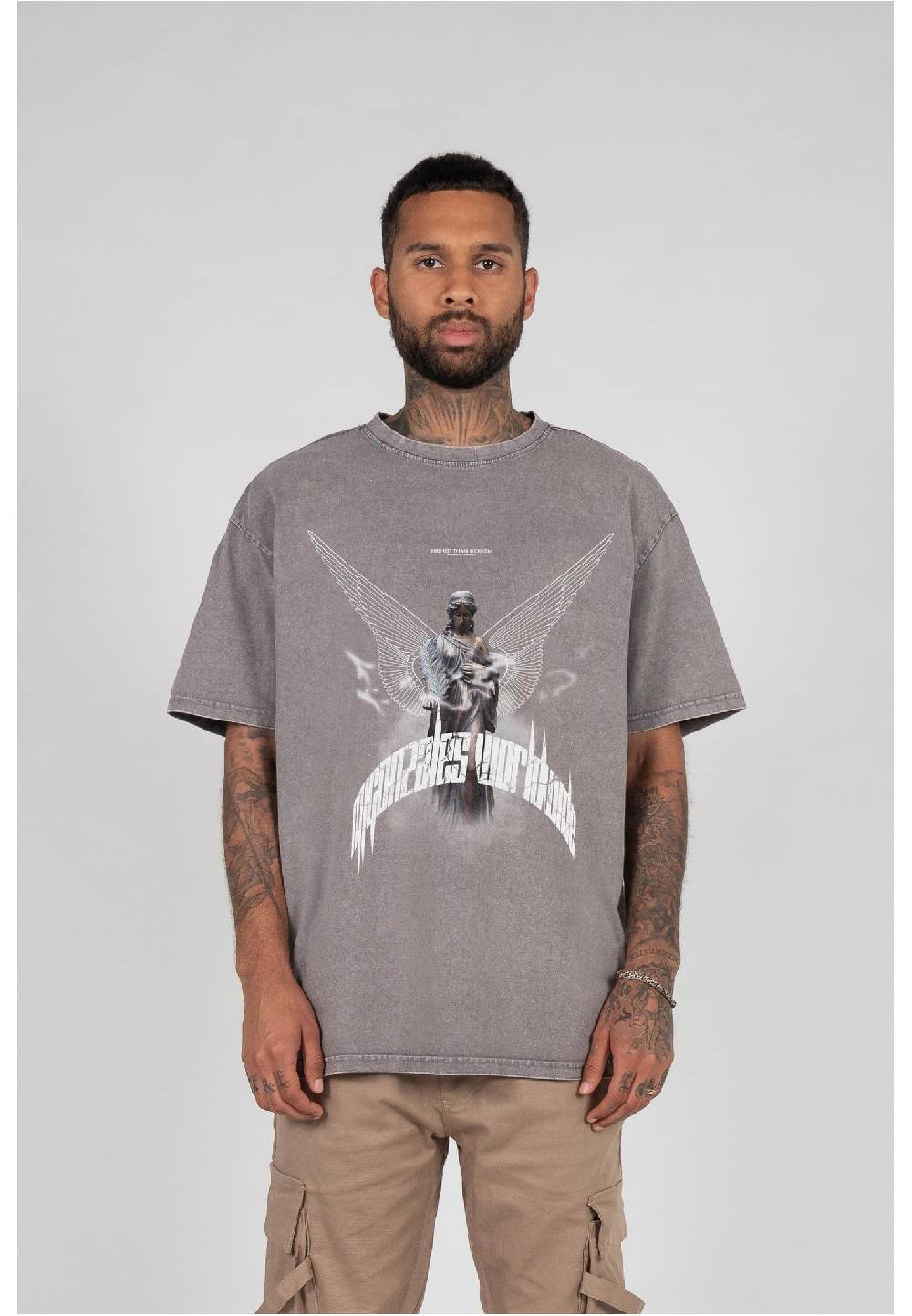 MJ Gonzales HIGHER THAN HEAVEN V.1 Acid Washed Heavy Oversize Tee