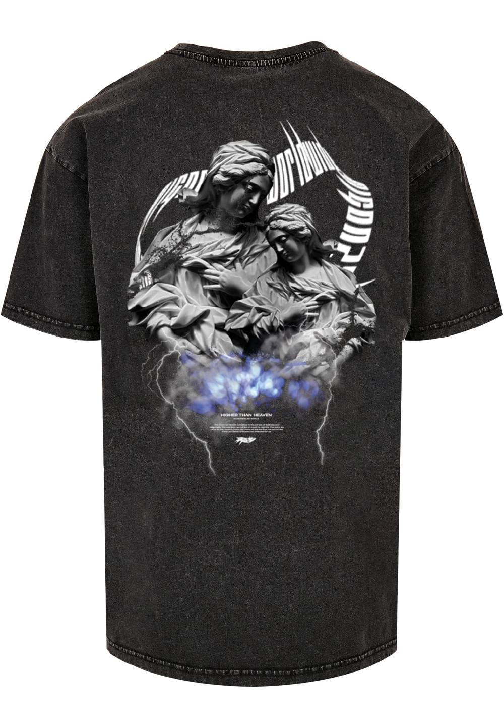 MJ Gonzales HIGHER THAN HEAVEN V.2 Acid Washed Heavy Oversize Tee