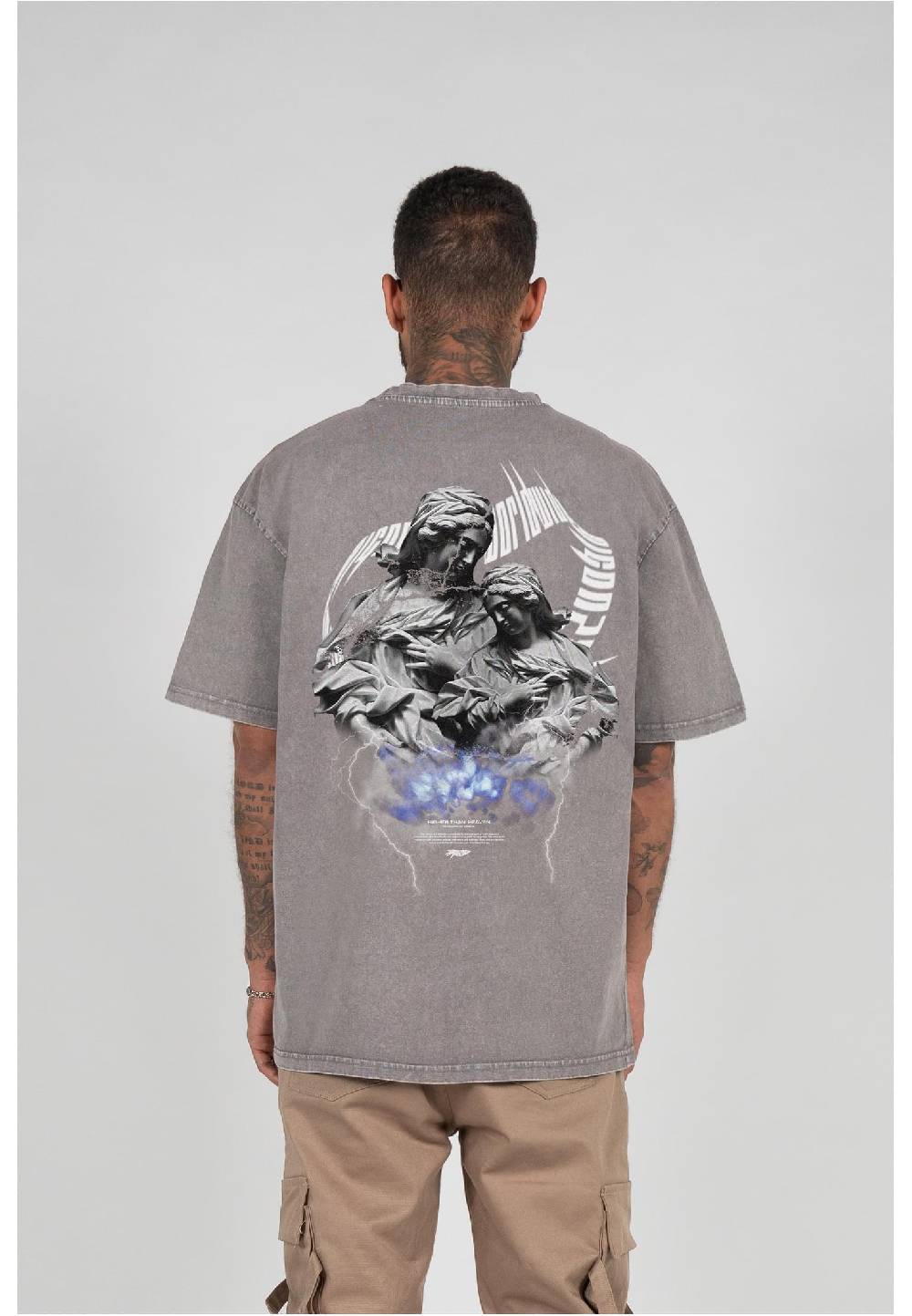 MJ Gonzales HIGHER THAN HEAVEN V.2 Acid Washed Heavy Oversize Tee