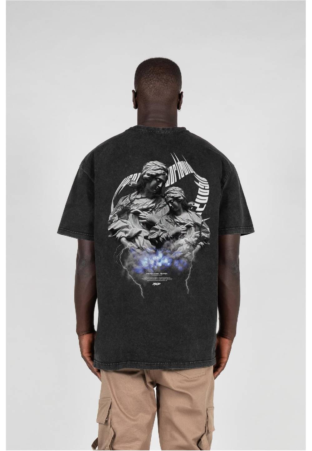 MJ Gonzales HIGHER THAN HEAVEN V.2 Acid Washed Heavy Oversize Tee