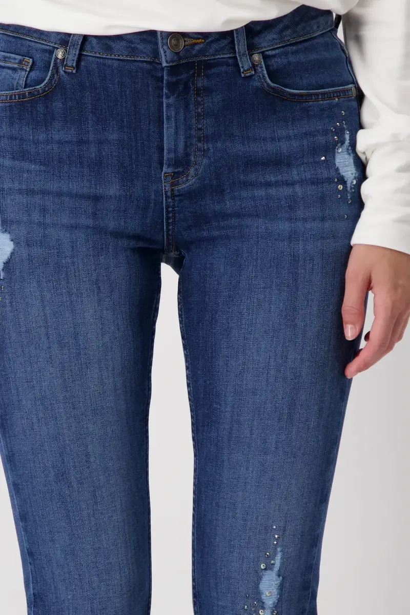 Monari Destroyed Jeans Mit Strass