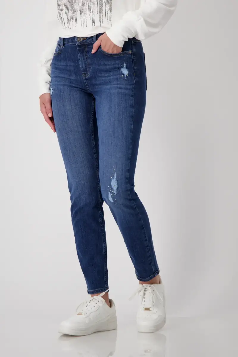 Monari Destroyed Jeans Mit Strass