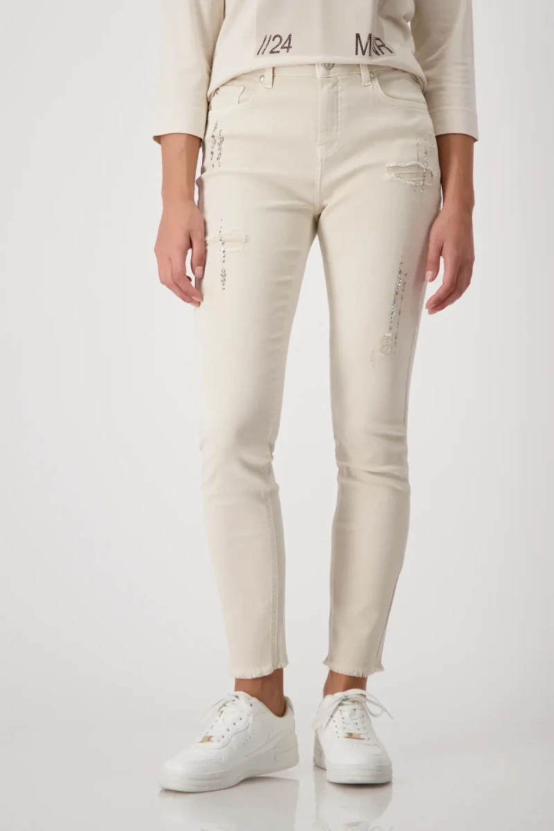 Monari Destroyed Jeans Mit Strass