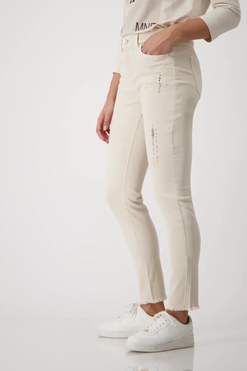 Monari Destroyed Jeans Mit Strass