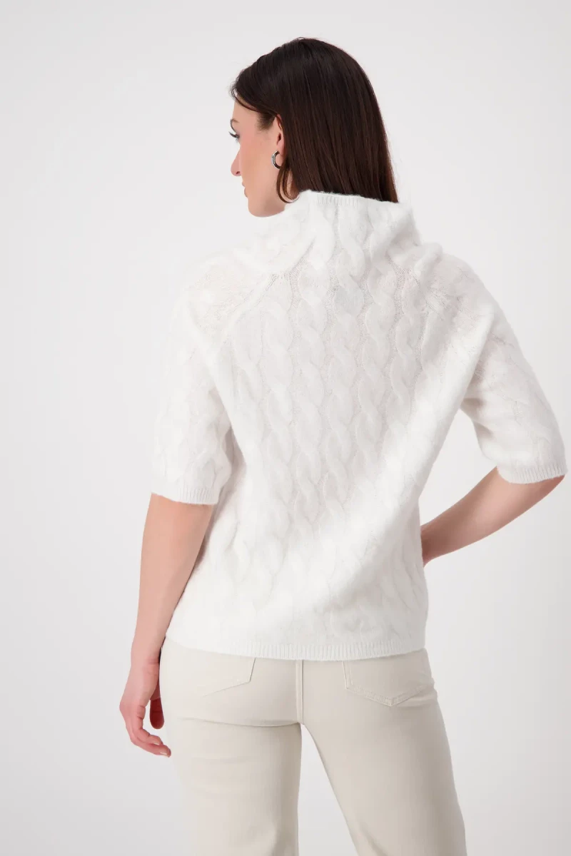 Monari Flauschiger Pullover Mit Zopfmuster