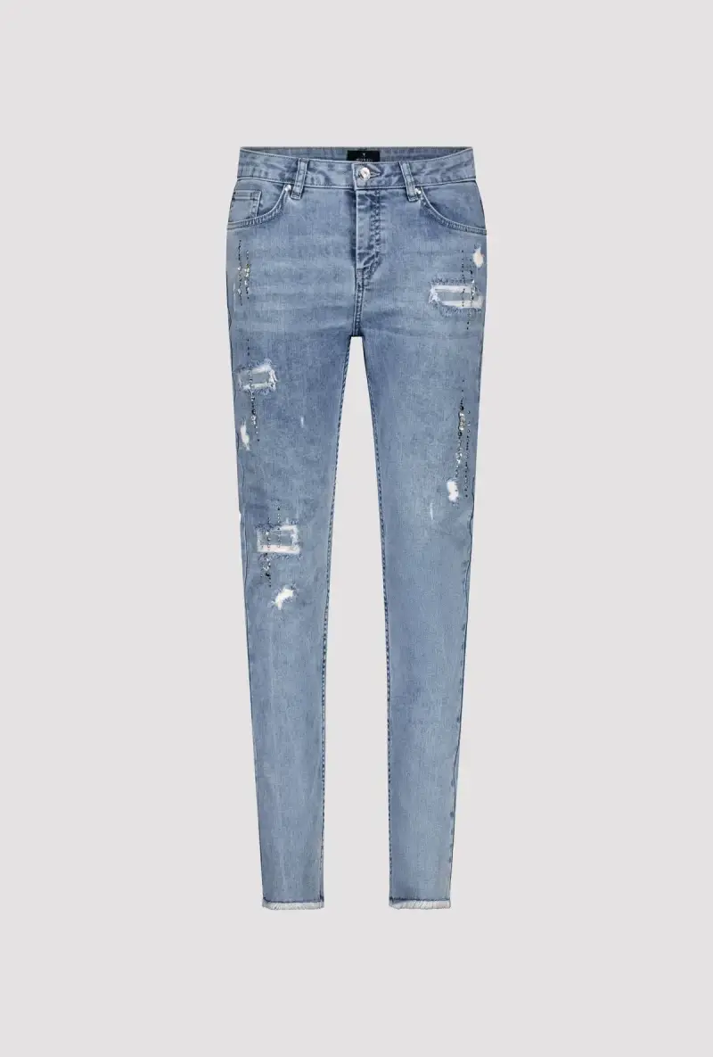 Monari Jeans Mit Rissen Und Schmuck