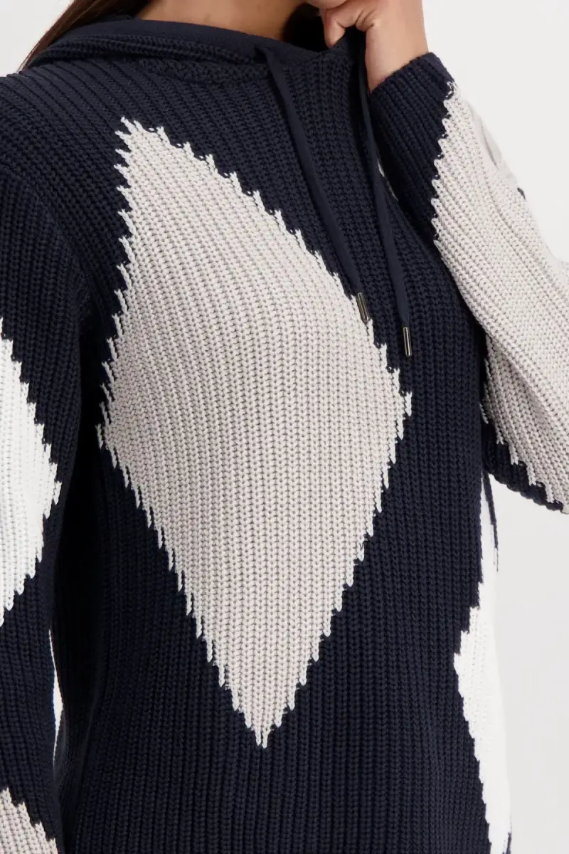 Monari Kapuzenpullover Mit Rauten