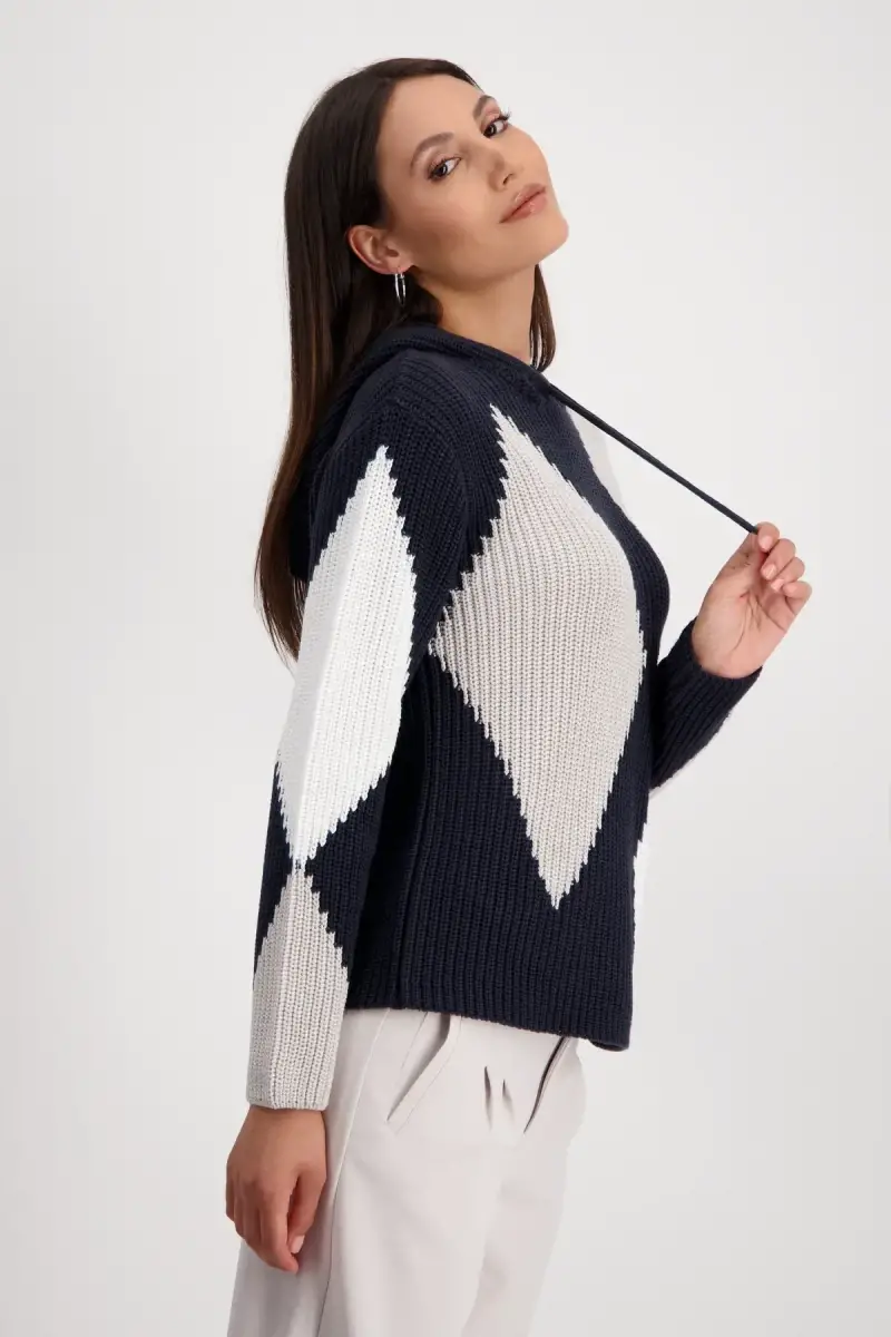 Monari Kapuzenpullover Mit Rauten