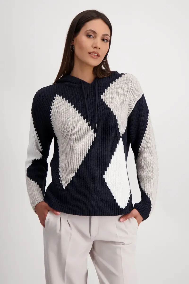 Monari Kapuzenpullover mit Rauten